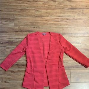 Lemon Tart Coral Anahi Tonal Ribbing Blazer